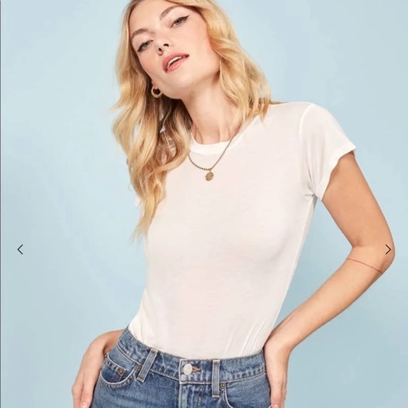 Reformation Tops - Reformation White Tee Bodysuit